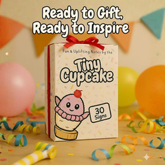 Emotional Support Gifts for Women – Positive Crochet Cupcake W/ 30 Uplifting Aff