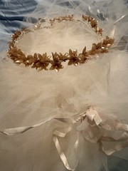 Vintage Wax Flower Bridal Headband