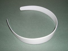 DIY BULK Lot 24 White Plastic HEADBANDS 1″ WIDE Tapered NO Teeth Free US Ship
