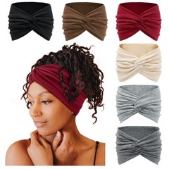 Tobeffect 7” Extra Wide Headbands for Women, Large Thick Turban Head Wrap Headb