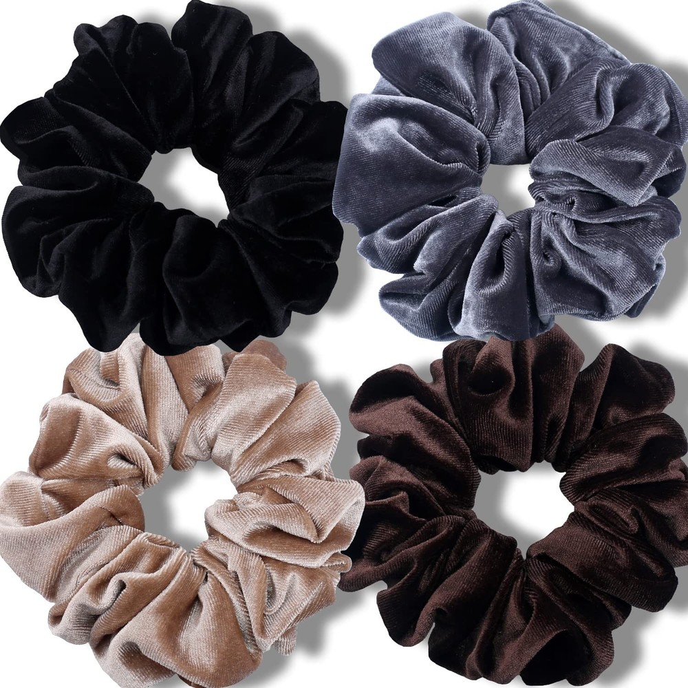 IVARYSS Extra Large Scrunchies for Women’s 1 Count (Pack of 4), V-Neutral
