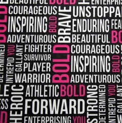 Bolder Band Headband “The Bolder Band” Black Pink White Positive Inspiring Words
