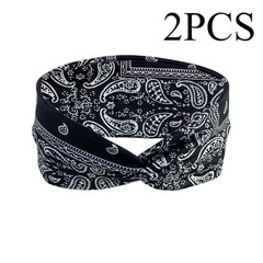 Comfortable Stretchy Sweatbands Paisley Design Hair Accessories for Daily Wear