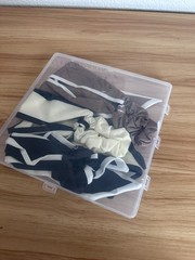 3 Piece Satin Scrunchie Hair Tie with Ribbon Brown, Black & White Accessories