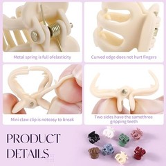 36Pcs Small Hair Claw Clips, Multi-color3: Espresso Brown, Jet Black, Beige