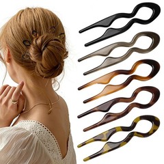 5Pcs Brown and Black Mini U-Shaped Hairpin, Hair Pins for Women, Ergonomic Ha…