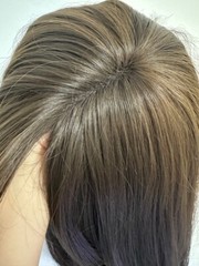 6.3″x6.3″Front Lace Natural Wavy Synthetic Hair Topper for Women Clip in 22″