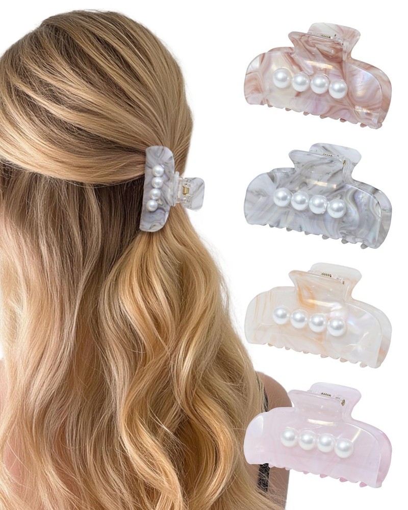 HOKEMP 4 Pcs Hair Claw Clips for Women, 6cm 1 Count (Pack of 4), Color 3