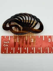 Lot Of 3 Vintage Hair Combs – 2 Made In France – 1 A.I.M. Piano Keys Comb