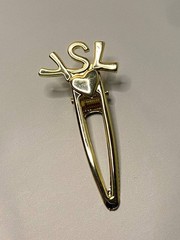 Yves Saint Laurent Y2K Gold YSL Logo Star Hair Clip