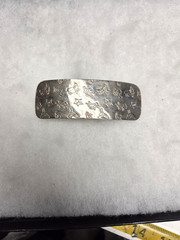 Vtg silver tone Cowboy Country Western design Hair Barrette