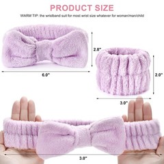 6Pack Headband and Wristband Set for Washing Face, Spa Skincare Makeup Headband,