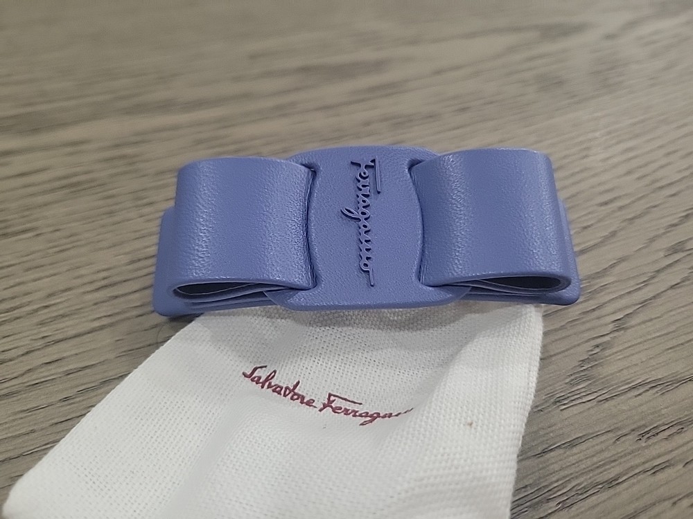Salvatore Ferragamo Blue Womans Girls Hair Clip Bow New