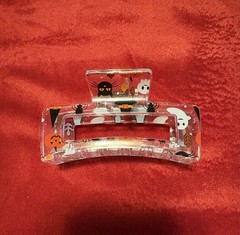 Cute Halloween Cat Clear Acrylic Hair Claw Clip Lightweight Plastic Ghost