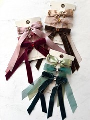 NWT Anthropologie Gemstone Bow Hair Clips Set of 3 Pink