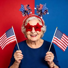 4 PCS Patriotic Party Accessories – Independence Day Headband, Star Sunglasses
