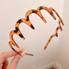 2Pcs Tooth Headband Light Weight Slip Resistant Plastic Hairband For Women