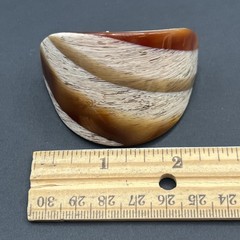 French Hair Barrette Ponytail Clip Holder Brown White Striped Design