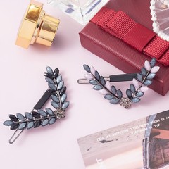 HINZIC 2Pcs 2.6inch VShape Rhinestone Hair Clips GrayBlack Small Hair Pins Vi…