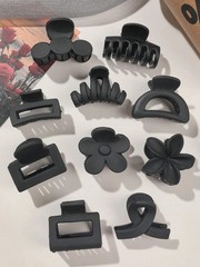 10pcs Multicolor Matte Hair Claw Clips Set for Bangs & Ponytails_New