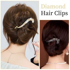 4.25″ Sparkling Created Crystal 1 Count (Pack of 2), 2Pcs Twisted Clip
