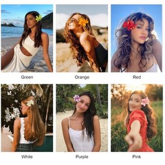 6 Colors Artificial Flower Hair Clips, Bohemian Flower Hairpin Hawaiian Hairpin