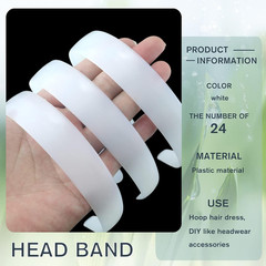 24 PCS White Plastic Headbands, 1 Inch Wide No Teeth Hair Bands for Girls & Wome