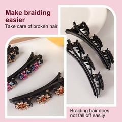 PreciRise 2 Pcs Sparkling Crystal Stone Braided 2 Count (Pack of 1), Color L