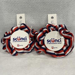 Lot Of 2 Scunci Red White & Blue U Hair Band Patriotic 4th of July Memorial Day