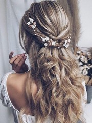 Flower Bridal Wedding Hair Vine Piece Accessories Silver HV103 1 PCS
