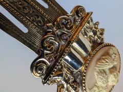 Vintage Gold Tone Cameo Bookmark Angel Cherub Book Marker Decorative Gift