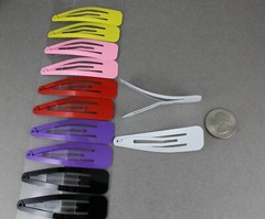 set pack of 12 metal hair accessory clips snap barrettes 2 5/8″ wide