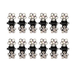 VOCOSTE 12 Pcs Mini Hair Claw Clip, Small Rhinestone Hair Clips, Metal Little…