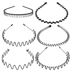 6 /1PCS Metal Hair Headband Wave Style Hoop Band Comb Sports Hairband Men Women
