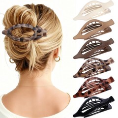 Flat Hair Clips for Women – 6 PCS French 1 Count (Pack of 6), Transparent