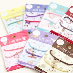 Sanrio Characters Charm Band Hair Elastic + Bracelet Set Japan New