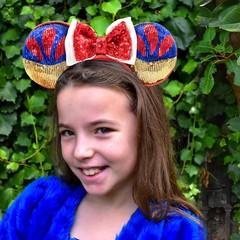 Disney.Parks Mickey Ears Snow White Princess Red Bow Headband 2025 Spangle Ear