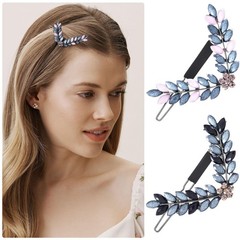 HINZIC 2Pcs 2.6inch VShape Rhinestone Hair Clips GrayBlack Small Hair Pins Vi…