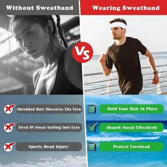 6pack Sports Headband Yoga Gym Sweatband Women Men Hair Bands Head Sweat Band US