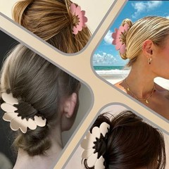 2PCS Petal Hair Claw Clips, Non-Slip Matte Flower Claw Clip for Thick and