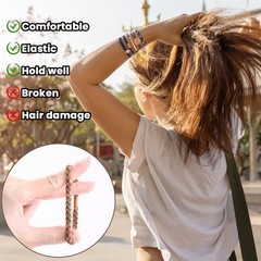 10PCS Hair Ties Bracelet for Women 5 Styles Soft Braided Boho Hair Bands Elas…