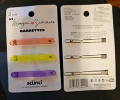2-Scunci-Morgan Simianer-Barrettes-Multi Color-3 pcs-(X2)=6-NEW! GREAT COLORS!!!