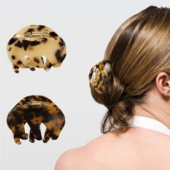 4 Pack 2.1 Inch Hair Claw Clips Tortoise Shell Cellulose Acetate Resin Hair Barr