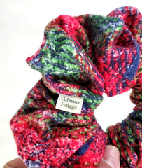 Handmade Women’s Scrunchies size XL Multicolor Allover Print Cotton Flannel New