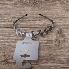 New Natasha Headband Rhinestone Application Silver Tone