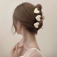 Love Heart Shape Hair Claws Crab Large Pearl Claw Clips for Woman Girls BarretTM