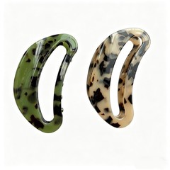 2 PCS Medium Tortoiseshell Leopard Print Hair Claw Cellulose Acetate Thick
