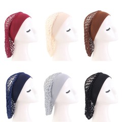 Night Sleeping Mesh Turban Women Crochet Fish Snood Slouchy Hair Net Cover Islam