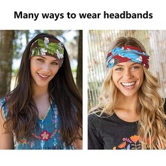 Yeshan Boho Bandeau headbands for 6 Count (Pack of 1), No1(flower 6 pcs)