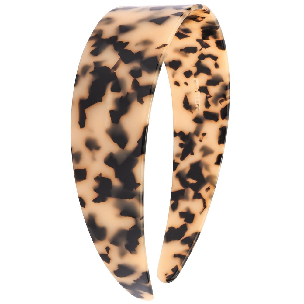 Tortoise Shell Headband for Women, Wide Leopard Thick Plastic Hair Band with …